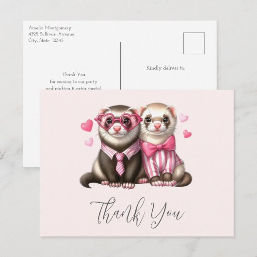 Schattigee otter paar in de liefde dank u briefkaart (Voorkant / Achterkant)