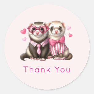 Schattigee otter paar in de liefde dank u ronde sticker