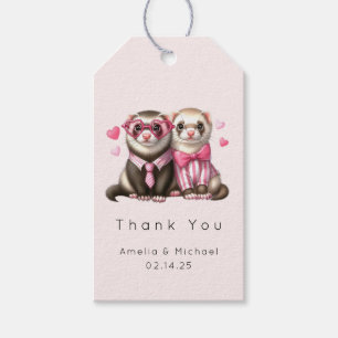 Schattigee otter paar in liefde Valentijns's dank  Cadeaulabel