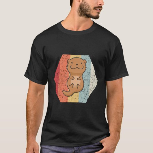 Schattigee Otter Retro Zee Otter T-shirt (Voorkant)
