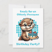 Schattigee Otter thema jongen's verjaardagsfeestje Kaart (Voorkant)