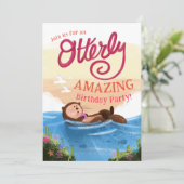 Schattigee Ottered Amazing Birthday - Whimsical Ot Kaart (Staand voorkant)