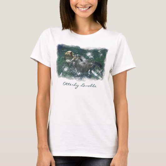 Schattigee otterfoto print Shirt van otterliefde (Voorkant)