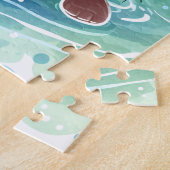 Schattigee otterillustratie aangepaste naam legpuzzel (Zijkant)