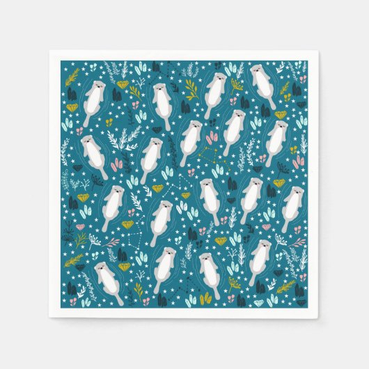 Schattigee Otters Papieren servetten (Voorkant)