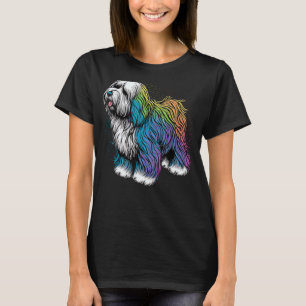 Schattigee oude Engelse herdershond op Bobtail Lov T-shirt