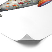 Schattigee oude propeller vliegtuig kinderkunst poster (Hoek)