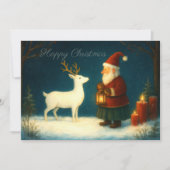 Schattigee Oude Wereld Santa Illustratie met Witte Kaart (Voorkant)