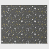 Schattigee oudejaarsavond vuurwerk en champagne cadeaupapier (Vlak)