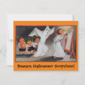 Schattigee, ouderwetse Halloween Surprise Invitati Kaart (Voorkant)