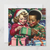 Schattigee ouderwetse kerst en gelukkig nieuwjaar kaart (Voorkant)