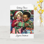 Schattigee ouderwetse kerst en gelukkig nieuwjaar kaart (Gele Bloem)