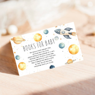 Schattigee Outer Space Starry Baby shower Boekaanv Informatiekaartje