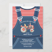 Schattigee Overalls Boerderij Tractor Baby shower Kaart (Voorkant)