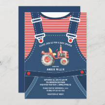 Schattigee Overalls Boerderij Tractor Baby shower 
