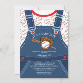 Schattigee Overalls HONKBAL Baby shower Uitnodigin Kaart (Voorkant)