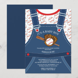 Schattigee Overalls HONKBAL Baby shower Uitnodigin Kaart