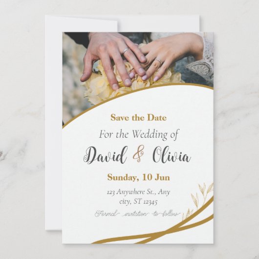 Schattigee overlay foto bruiloft kaart (Voorkant)