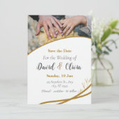 Schattigee overlay foto bruiloft kaart (Staand voorkant)