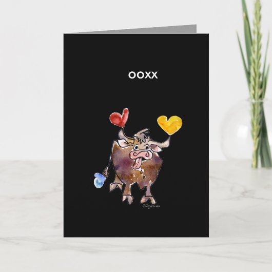 SCHATTIGEE OX VALENTIJNSDAG KAART (Voorkant)