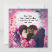 Schattigee paar anime gepersonaliseerde Valentijns Kaart (Achterkant)