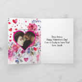 Schattigee paar anime gepersonaliseerde Valentijns Kaart (Binnen)