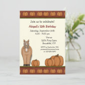 Schattigee Paard en Herfst Pompoenen Herfstverjaar Kaart (Staand voorkant)