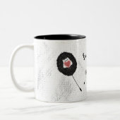 Schattigee paardebloem egel hart tweekleurige koffiemok (Links)