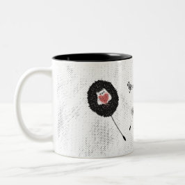 Schattigee paardebloem egel hart tweekleurige koffiemok