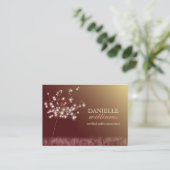 Schattigee Paardebloemen Bruin & Goud Visitekaartje (Staand voorkant)