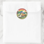Schattigee Paardenfamilie Ronde Sticker (Tas)