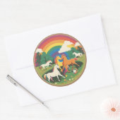 Schattigee Paardenfamilie Ronde Sticker (Envelop)