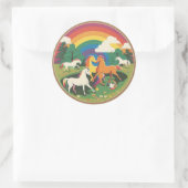 Schattigee Paardenfamilie Ronde Sticker (Tas)