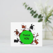 Schattigee paardenkudde Cartoon dank u Briefkaart (Staand voorkant)