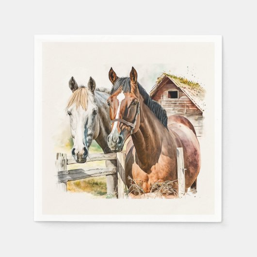 Schattigee paardenliefhebbers feest servet (Voorkant)