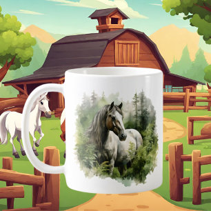 Schattigee paardenliefhebbers Monogram toevoegen Koffiemok