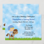 Schattigee paardenverjaardagsuitnodiging voor jong kaart (Voorkant / Achterkant)