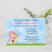 Schattigee paardenverjaardagsuitnodiging voor meis kaart (Staand voorkant)