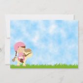 Schattigee paardenverjaardagsuitnodiging voor meis kaart (Achterkant)