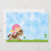 Schattigee paardenverjaardagsuitnodiging voor meis kaart (Achterkant)