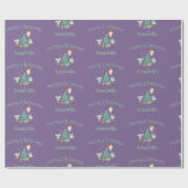 Schattigee Paarse aangepaste naam Nutcracker Chris Cadeaupapier (Vlak)