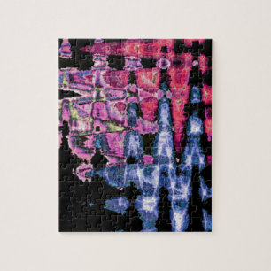 Schattigee Paarse, Asgrijs en Zwarte Waterverf Legpuzzel