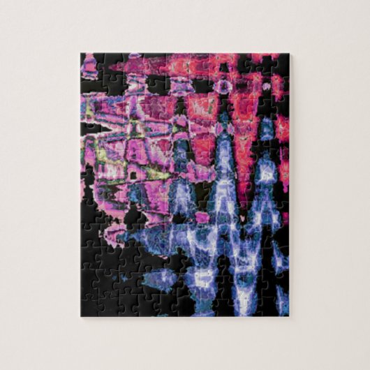  Schattigee Paarse, Asgrijs en Zwarte Waterverf Legpuzzel (Verticaal)