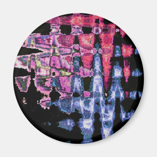 Schattigee Paarse, Asgrijs en Zwarte Waterverf Magneet (Voorkant)