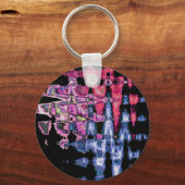 Schattigee Paarse, Asgrijs en Zwarte Waterverf Sleutelhanger (Voorkant)