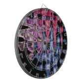  Schattigee Paarse Asgrijs en Zwarte Waterverven Dartbord (Voorkant Links)