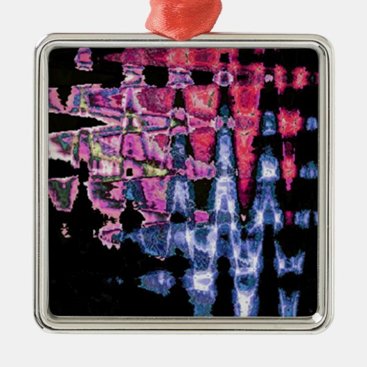  Schattigee Paarse Asgrijs en Zwarte Waterverven Metalen Ornament (Voorkant)