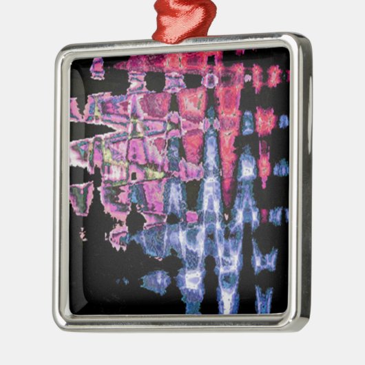  Schattigee Paarse Asgrijs en Zwarte Waterverven Metalen Ornament (Links)