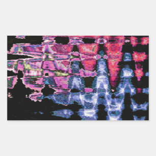 Schattigee Paarse Asgrijs en Zwarte Waterverven Rechthoekige Sticker