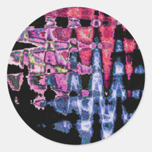 Schattigee Paarse Asgrijs en Zwarte Waterverven Ronde Sticker